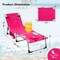 Folding Outdoor Lounge Chair with Adjustable Backrest and Cushioned Face Pillow